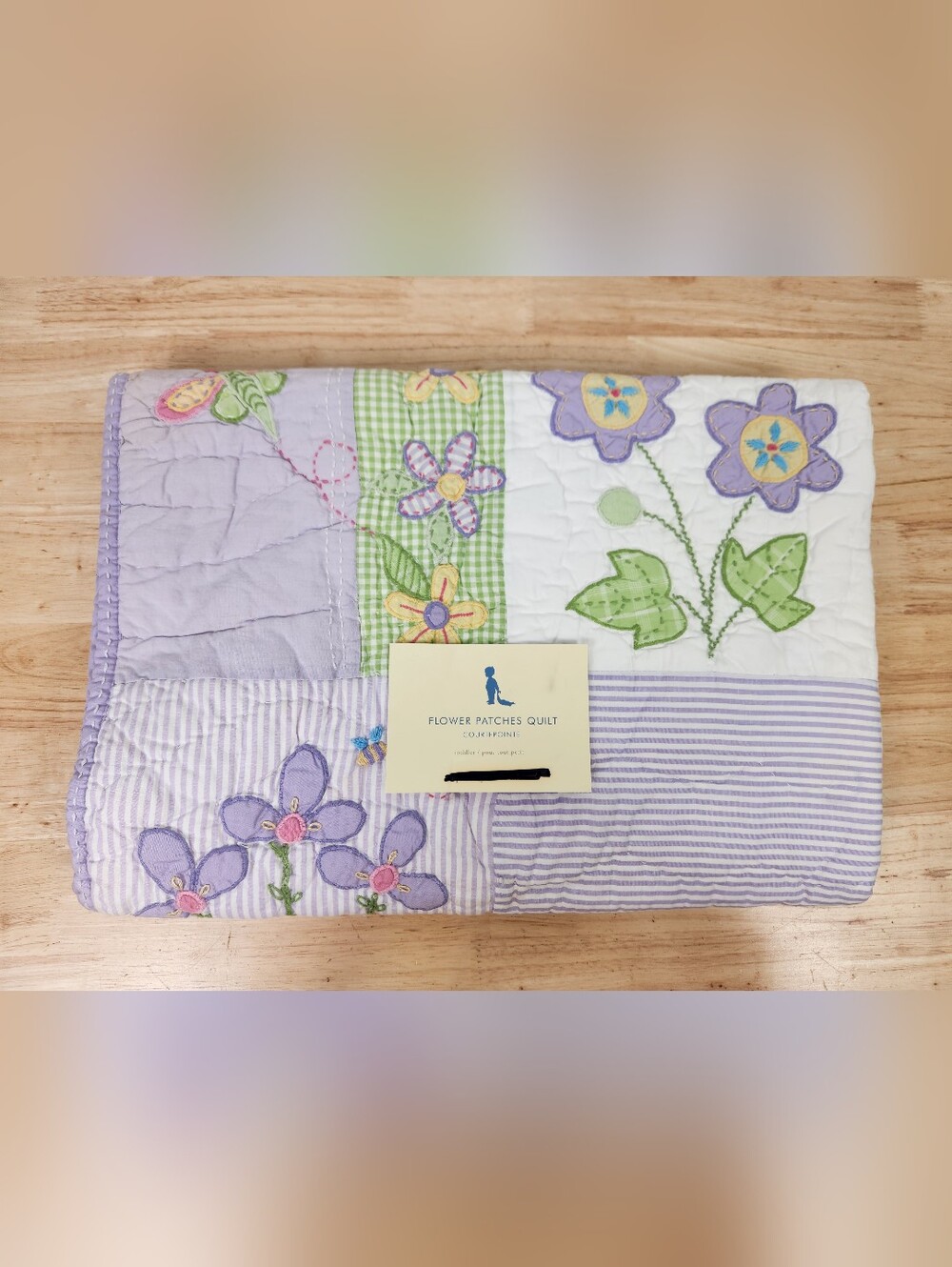 Pottery Barn Kids Flower Patches Crib/ Toddler Quilt 50x36 NOS Floral Spot